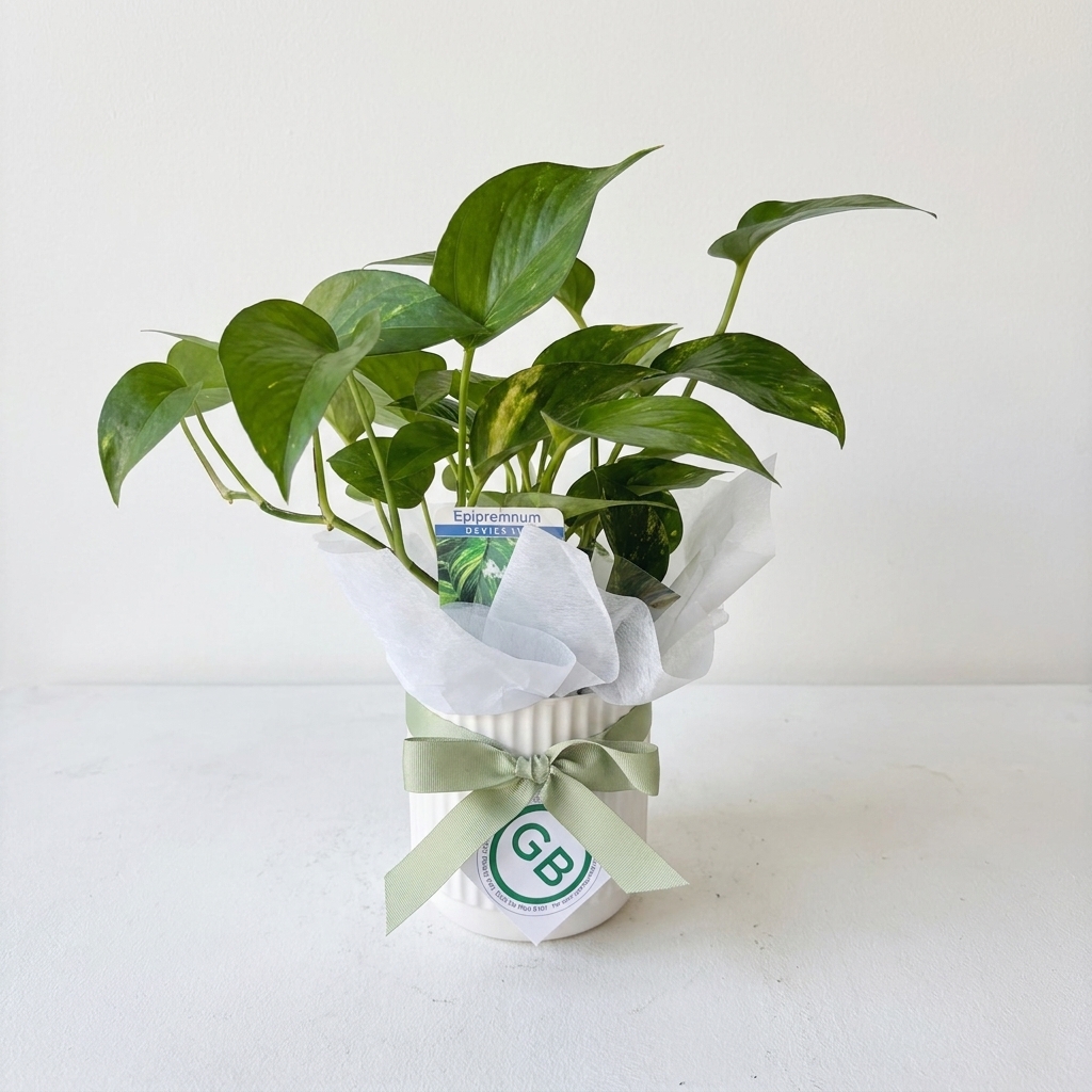 Devil's Ivy in White Pot | Plant Hamper Same Day Delivery Perth | Indoor Plants