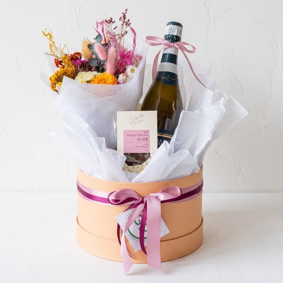 Sweet Celebrations | Dried Flower bouquet hamper | same day hamper delivery perth
