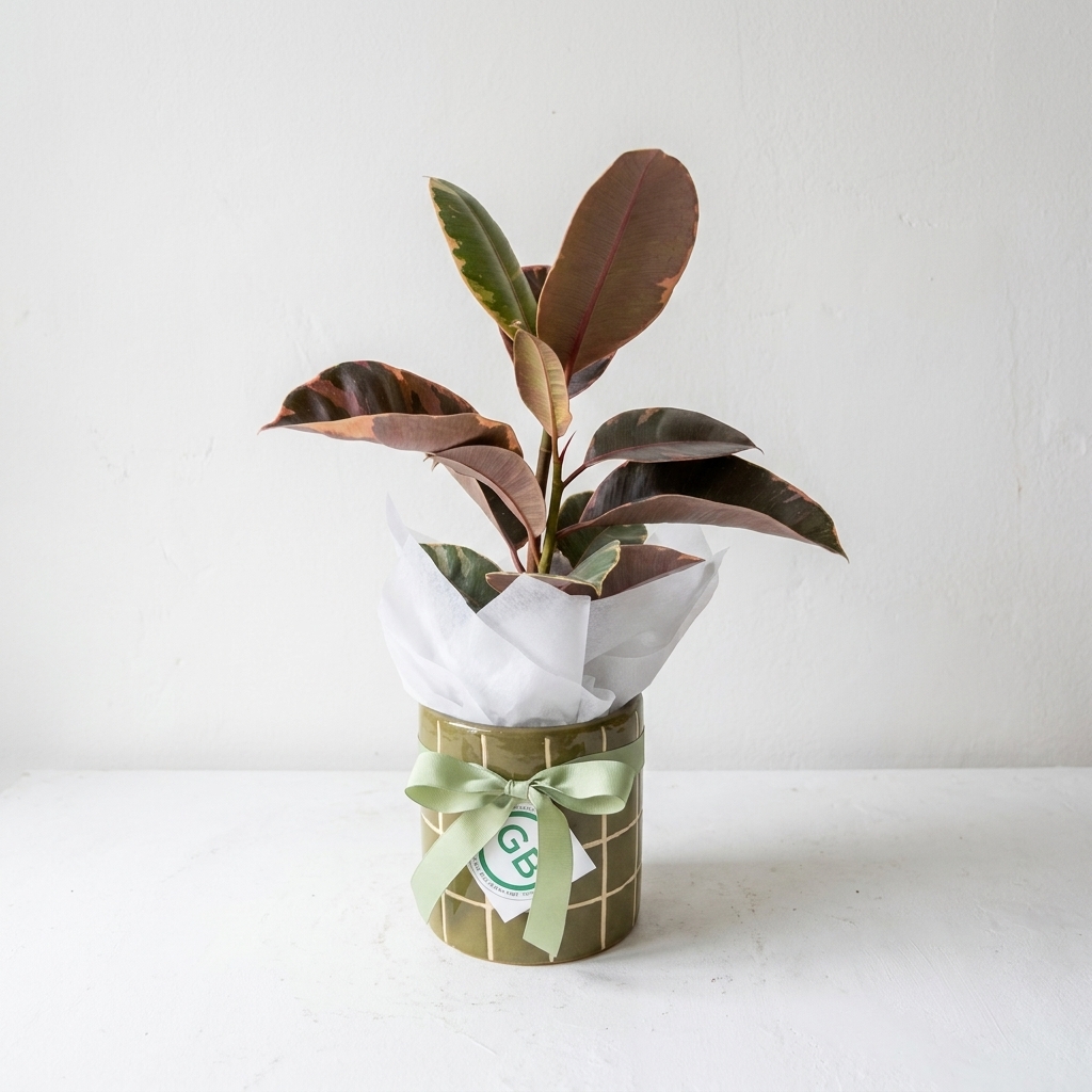 Boyd Ceramic Tile Pot | Green | Ficus