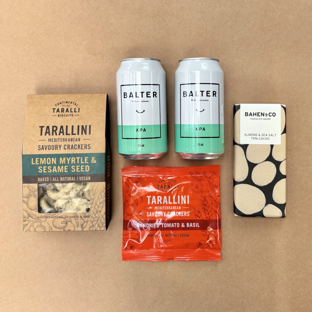 Mister Brew Beer Hamper Mini Hamper Balter Beer XPA Gourmet Hamper for men flat lay