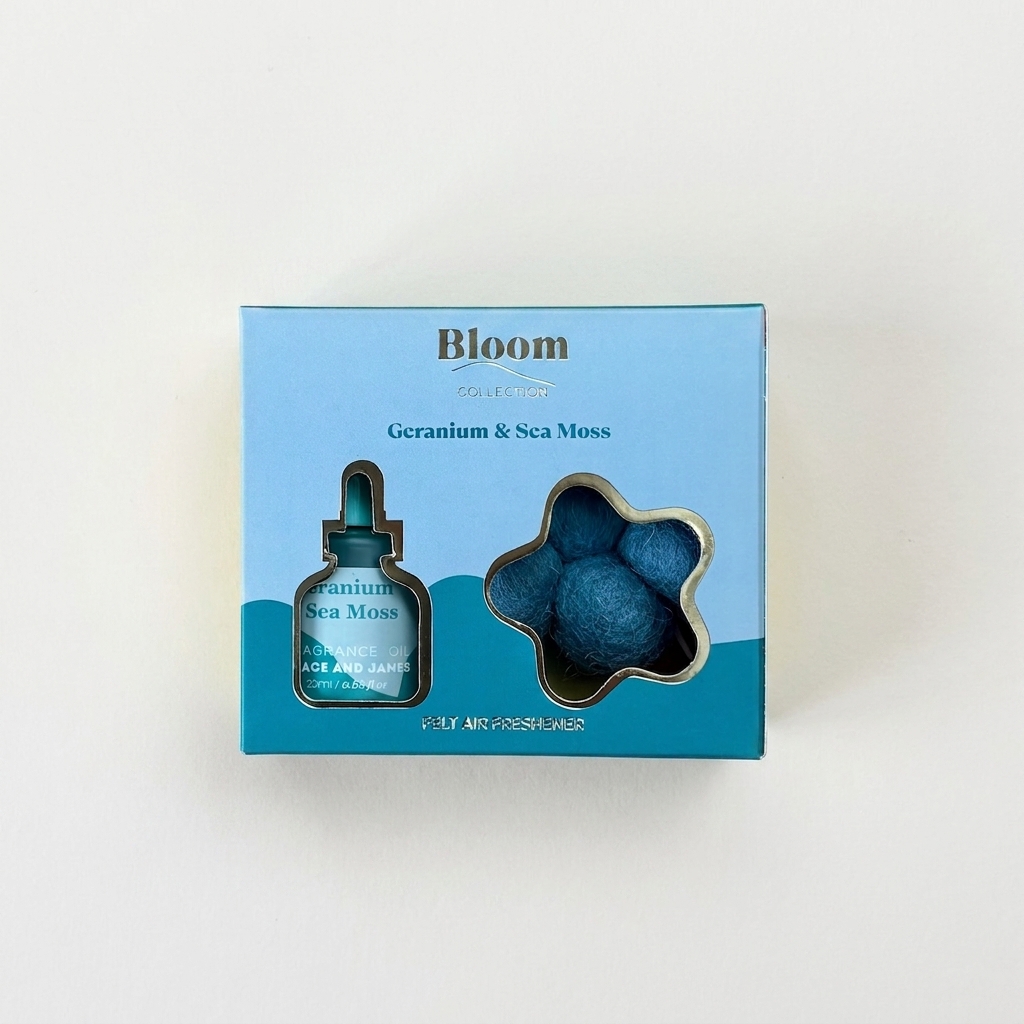 Bloom Collection Felt Air Freshener | Geranium & Sea Moss