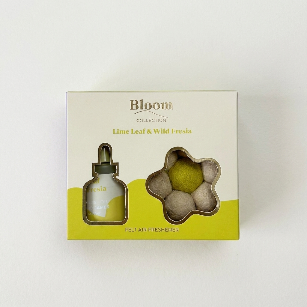 Bloom Collection Felt Air Freshener | Lime Leaf & Wild Fresia