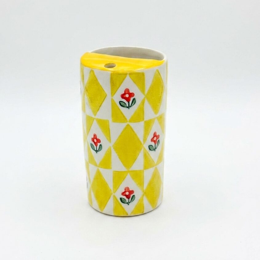 Chago Art Ceramic Keep Cup | Yellow Floral | Travel Mug