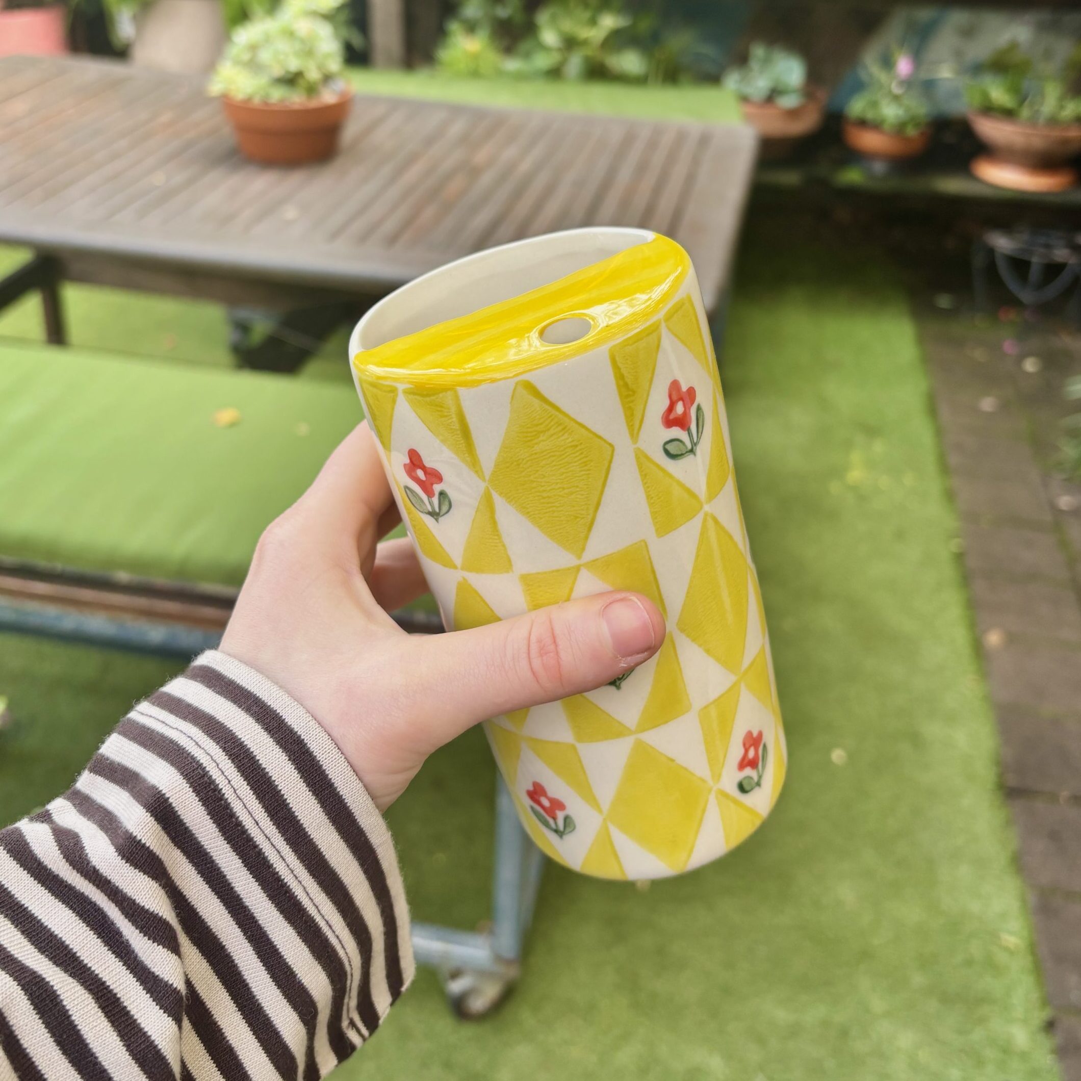 Chago Art Ceramic Keep Cup | Yellow Floral | Travel Mug