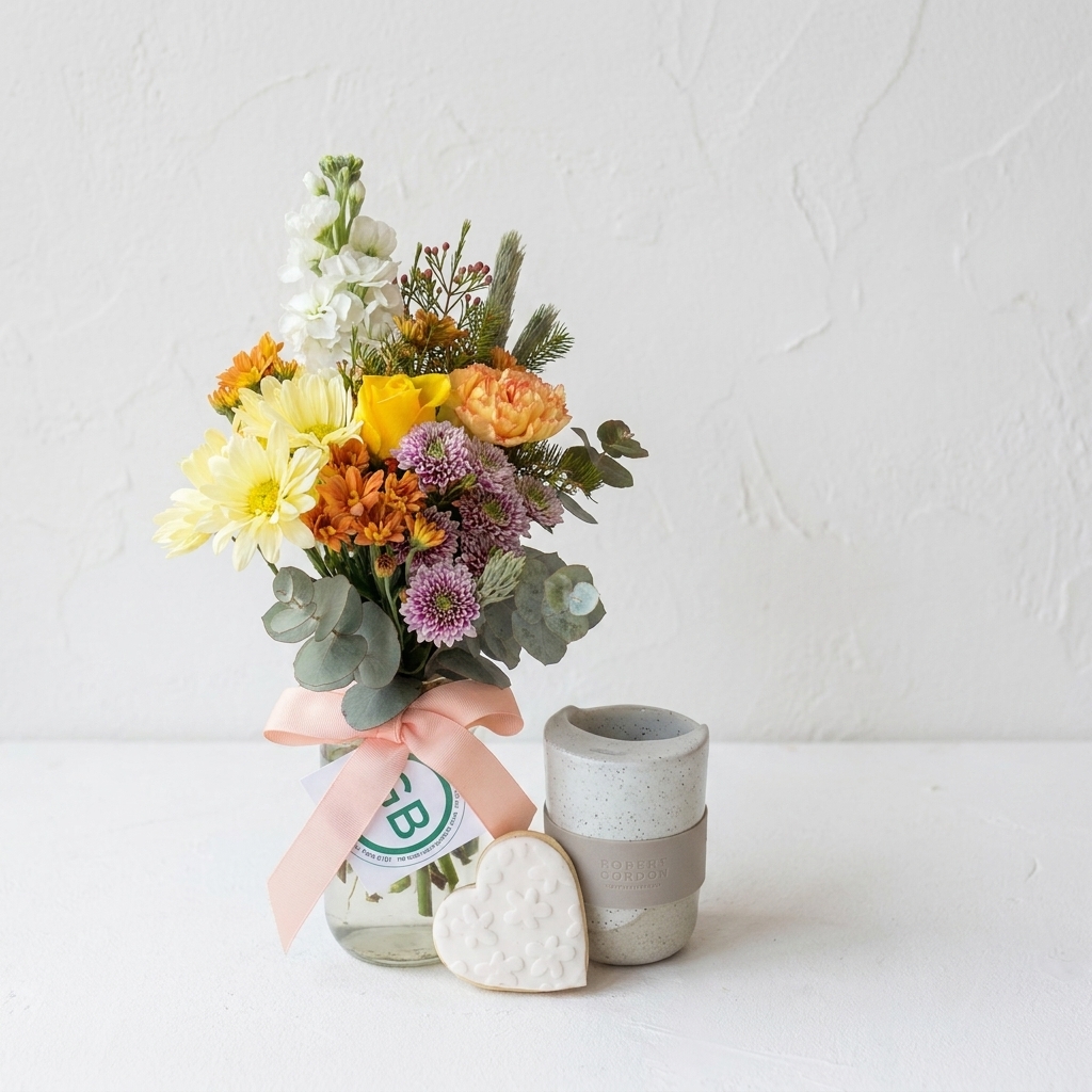 On The Go | Posy Jar and Keep Cup | Robert Gordon Ceramic White Keep Cup