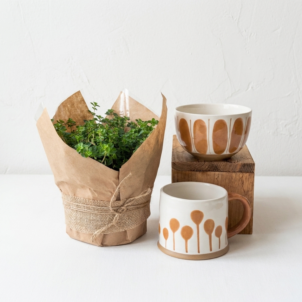 Kitchen Harvest | Seasonal Herb with Ceramic Bowl & Mug