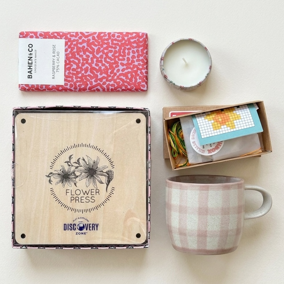 Crafty Creative Gift Set - Large | Cross Stitch Kit | Wooden Flower Press