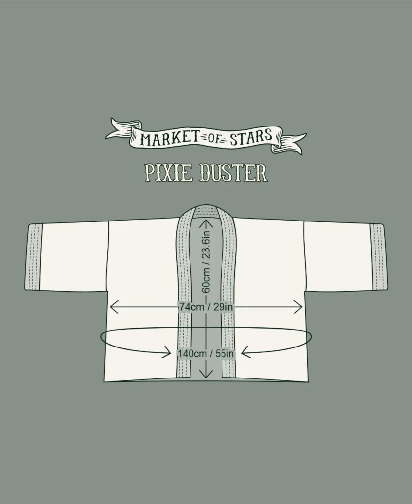 Market of Stars | Pixie Duster Crop Kimono SIZE CHART