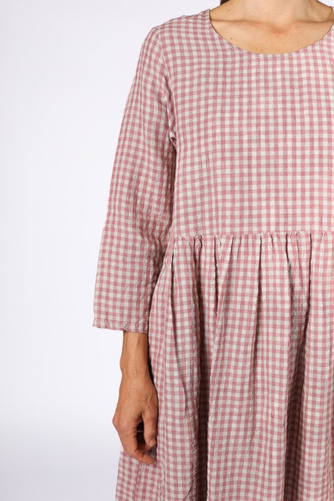 Journee Linen Dress in Antique Rose Gingham