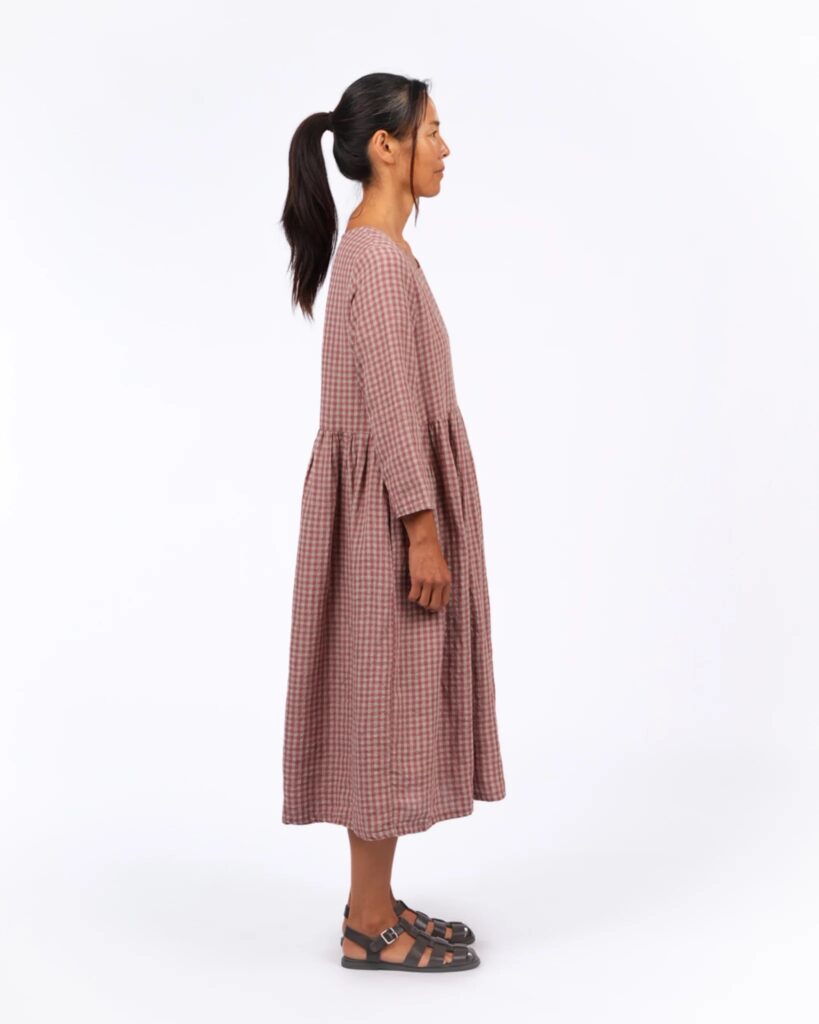Journee Linen Dress in Antique Rose Gingham