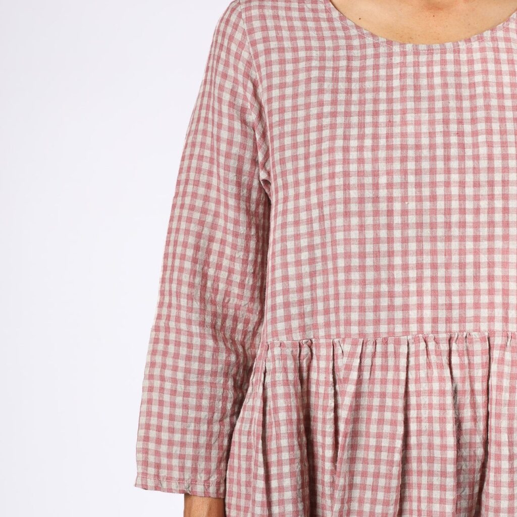 Journee Linen Dress in Antique Rose Gingham
