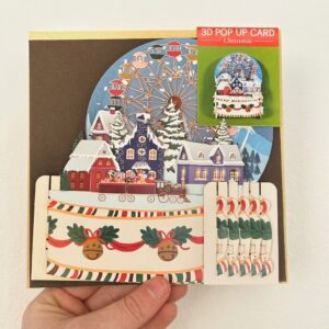 Alljoy Design Pop Up Greeting Card | Christmas Snow Globe Scene