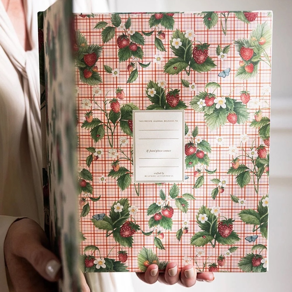 Heirloom Recipe Book Journal | Bespoke Letterpress | Strawberries