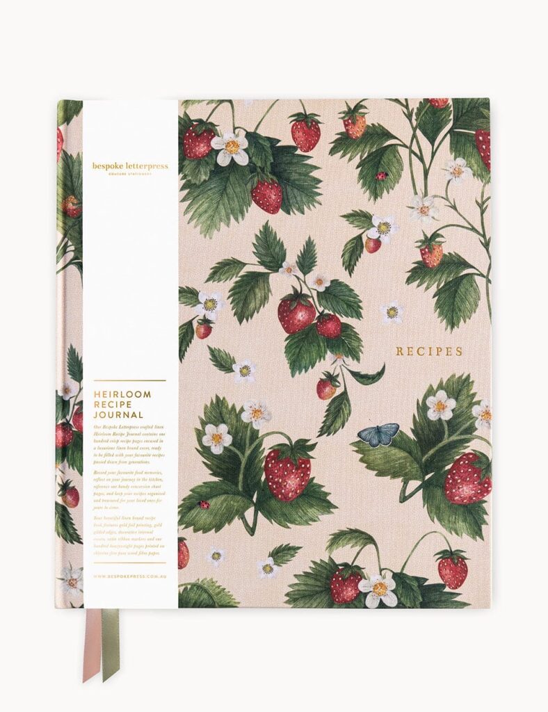 Heirloom Recipe Book Journal | Bespoke Letterpress | Strawberries
