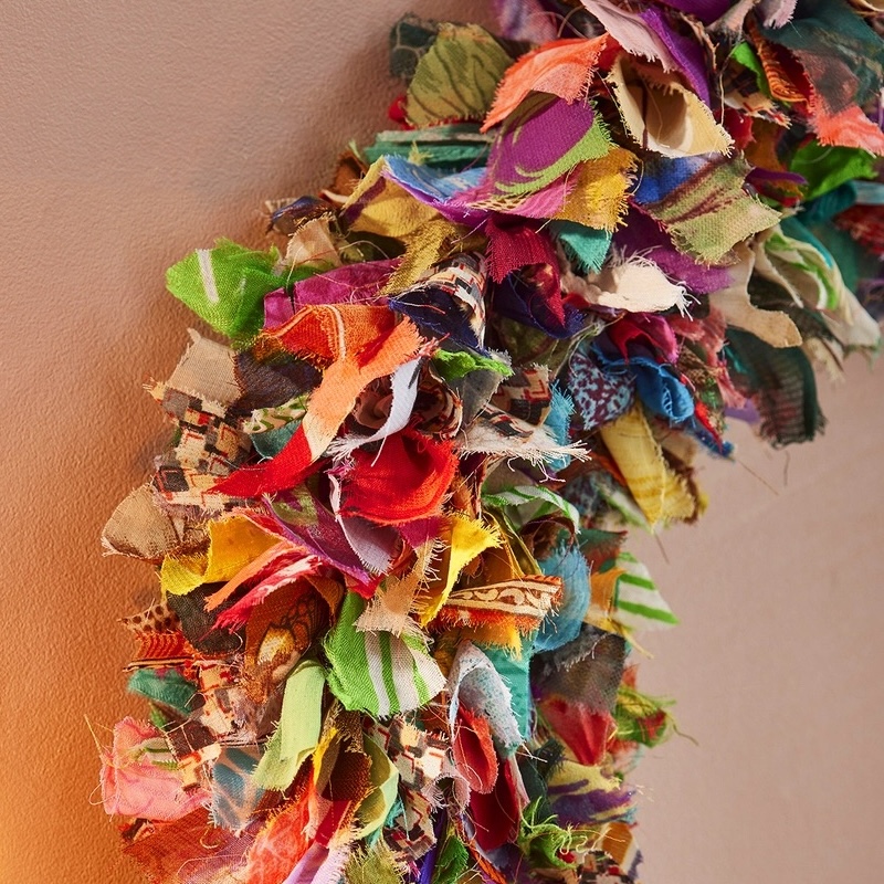 Namaste Recycled Sari Wreath | Multicolour