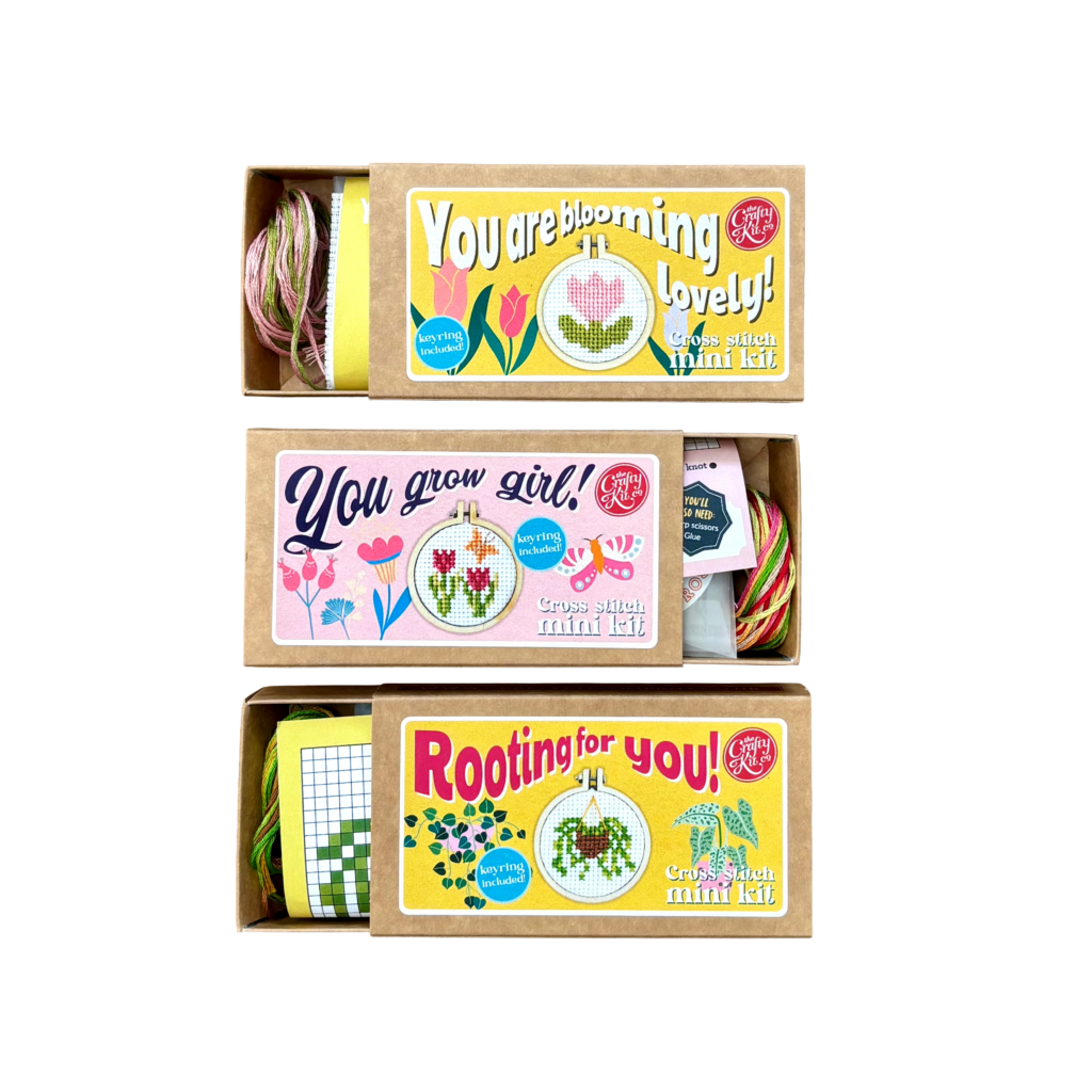 The Crafty Co Mini Matchbox Cross Stitch Kit The Crafty Co Mini Matchbox Cross Stitch Kit: You are Blooming Lovely! The Crafty Co Mini Matchbox Cross Stitch Kit: You Grow Girl! The Crafty Co Mini Matchbox Cross Stitch Kit: Rooting For You!