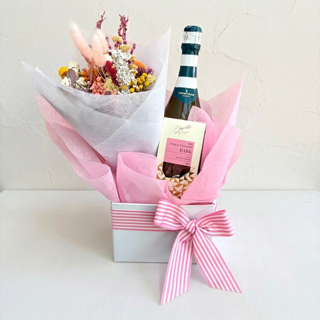 Sweet Celebrations | Dried Flower bouquet hamper | same day hamper delivery perth